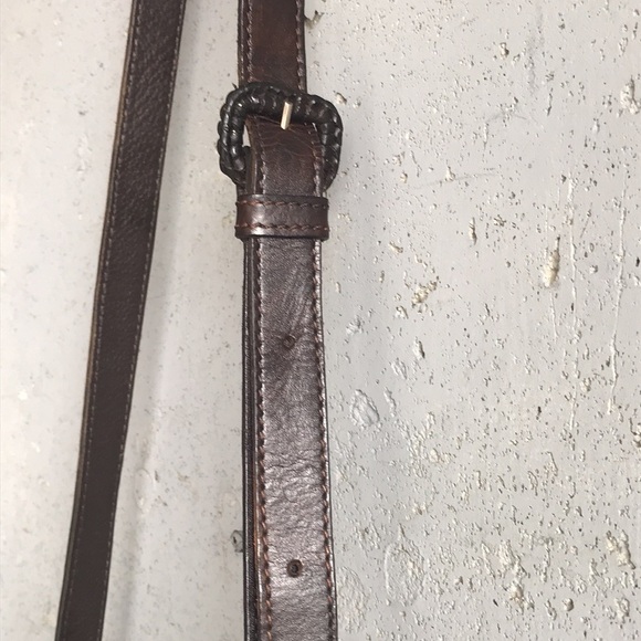 #035 Anna Cainzo Culturas Del Sol’s | Brown Leather Side Saddle Crossbody - Picture 13 of 17
